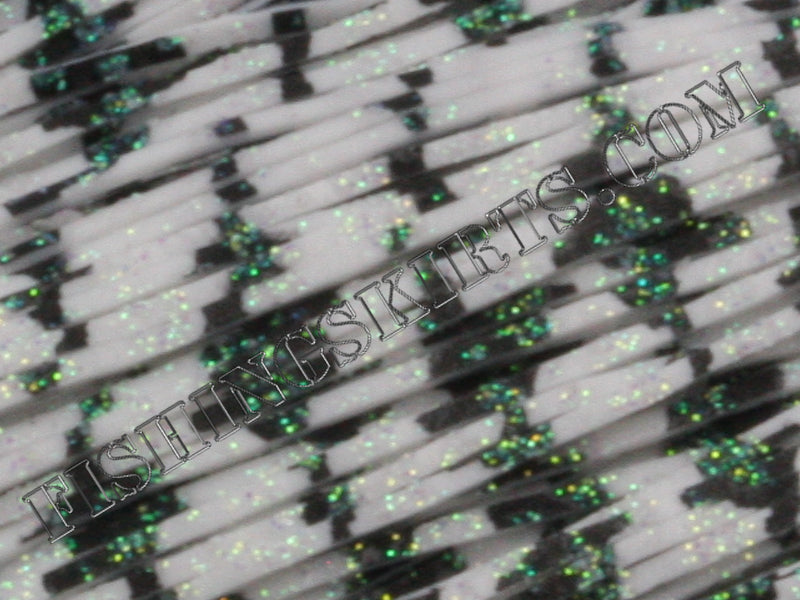 White Barbed Wire Green Glitter