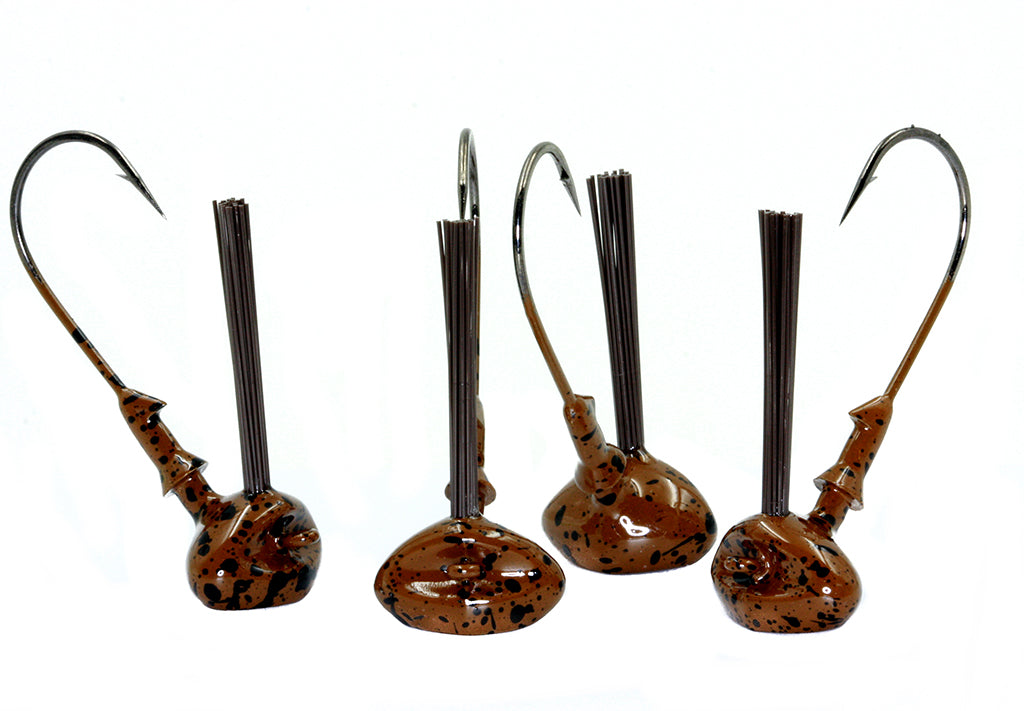 BOSS standup football jig brown 4 pack