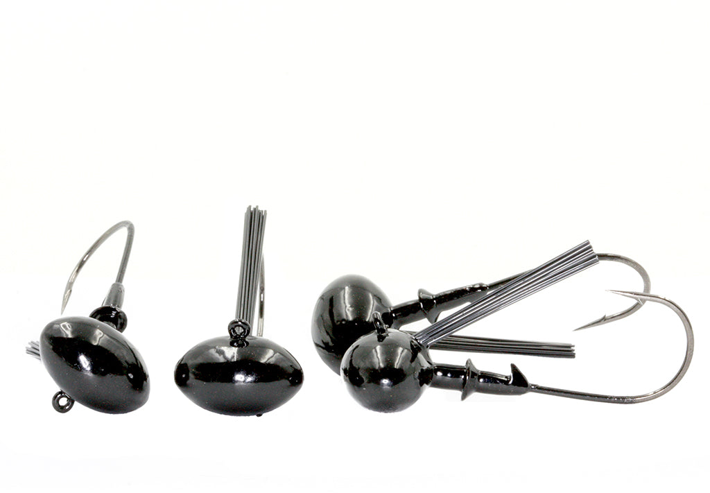 BOSS light wire football jig black 4 pack