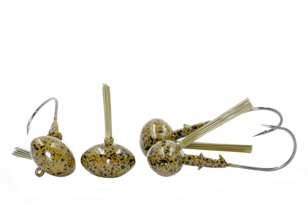 BOSS light wire football jig light green pumpkin 4 pack
