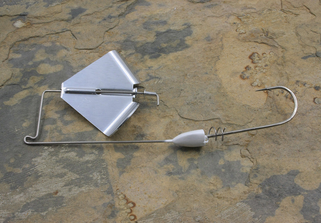 BOSS Amphibian Buzz Bait White 3/8 oz Silver Blade
