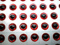 BOSS 100 pack Fish eye red silver ring