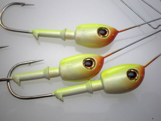 BOSS Shad Head Spinner Bait chartruse n white 2 pack